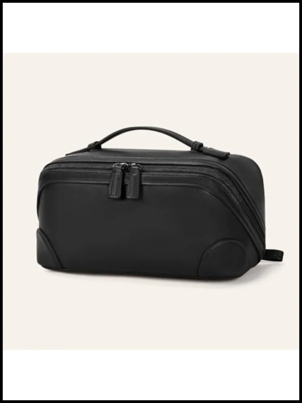 Large Capacity Waterproof PU Leather Flat Open Cosmetic Bag for Travel